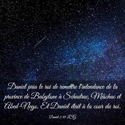 Picture 03 - Daniel 2:49 LSG - Daniel pria le roi de remettre l'intendance de la - Bible Verse Picture