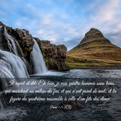Picture 03 - Daniel 3:25 LSG - Il reprit et dit: Eh bien, je vois quatre hommes - Bible Verse Picture
