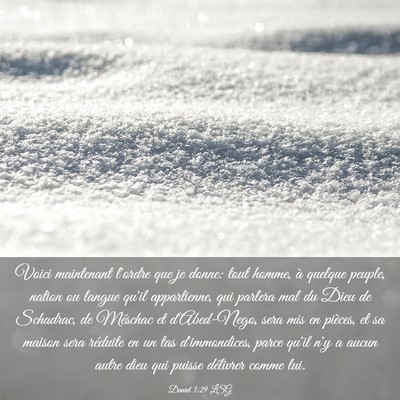Picture 03 - Daniel 3:29 LSG - Voici maintenant l'ordre que je donne: tout - Bible Verse Picture