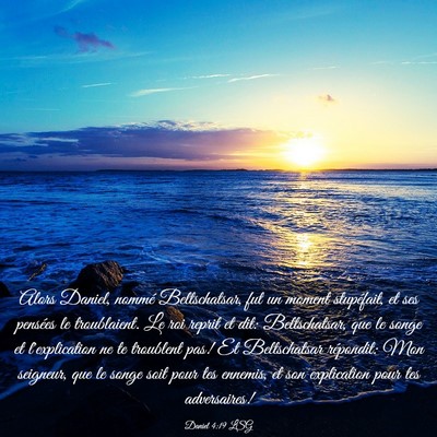 Picture 03 - Daniel 4:19 LSG - Alors Daniel, nommé Beltschatsar, fut un moment - Bible Verse Picture