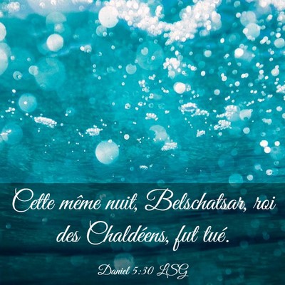 Picture 03 - Daniel 5:30 LSG - Cette même nuit, Belschatsar, roi des - Bible Verse Picture