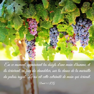 Picture 03 - Daniel 5:5 LSG - En ce moment, apparurent les doigts d'une main - Bible Verse Picture