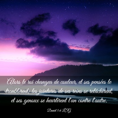 Picture 03 - Daniel 5:6 LSG - Alors le roi changea de couleur, et ses pensées - Bible Verse Picture