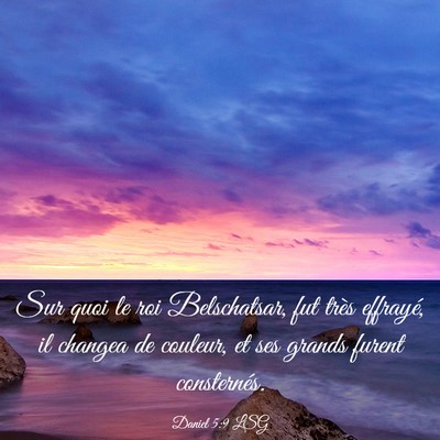 Picture 03 - Daniel 5:9 LSG - Sur quoi le roi Belschatsar, fut très effrayé, - Bible Verse Picture