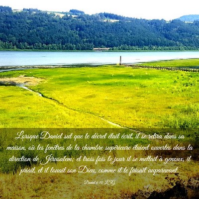 Picture 03 - Daniel 6:10 LSG - Lorsque Daniel sut que le décret était écrit, - Bible Verse Picture