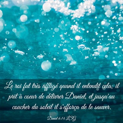 Picture 03 - Daniel 6:14 LSG - Le roi fut très affligé quand il entendit cela; - Bible Verse Picture
