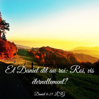 Picture 03 - Daniel 6:21 LSG - Et Daniel dit au roi: Roi, vis - Bible Verse Picture