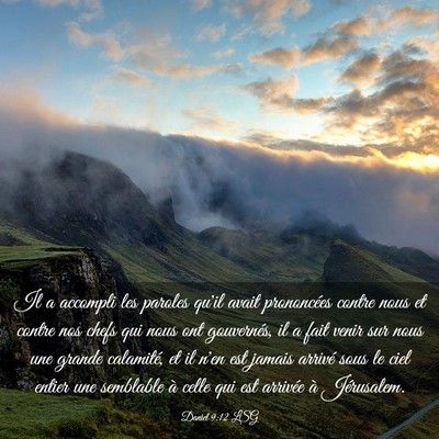 Picture 03 - Daniel 9:12 LSG - Il a accompli les paroles qu'il avait prononcées - Bible Verse Picture