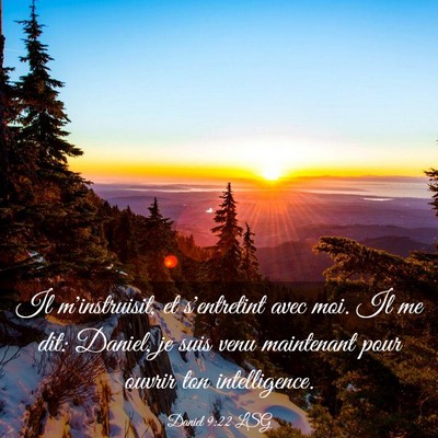 Picture 03 - Daniel 9:22 LSG - Il m'instruisit, et s'entretint avec moi. Il me - Bible Verse Picture