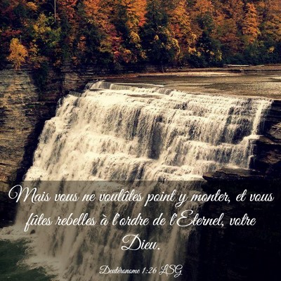 Picture 03 - Deutéronome 1:26 LSG - Mais vous ne voulûtes point y monter, et vous - Bible Verse Picture