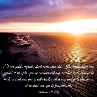Picture 03 - Deutéronome 1:39 LSG - Et vos petits enfants, dont vous avez dit: Ils - Bible Verse Picture