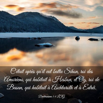 Picture 03 - Deutéronome 1:4 LSG - C'était après qu'il eut battu Sihon, roi des - Bible Verse Picture