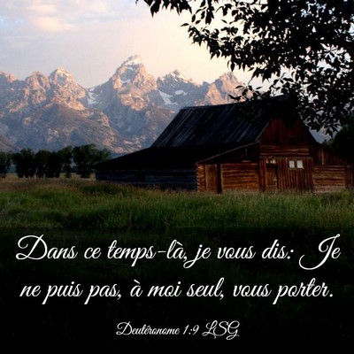 Picture 03 - Deutéronome 1:9 LSG - Dans ce temps-là, je vous dis: Je ne puis pas, - Bible Verse Picture