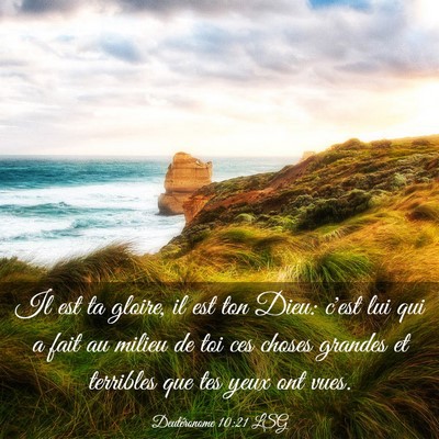 Picture 03 - Deutéronome 10:21 LSG - Il est ta gloire, il est ton Dieu: c'est lui qui - Bible Verse Picture