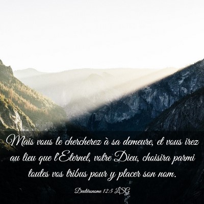 Picture 03 - Deutéronome 12:5 LSG - Mais vous le chercherez à sa demeure, et vous - Bible Verse Picture