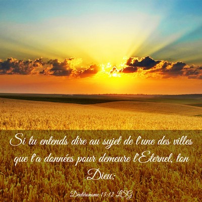 Picture 03 - Deutéronome 13:12 LSG - Si tu entends dire au sujet de l'une des villes - Bible Verse Picture