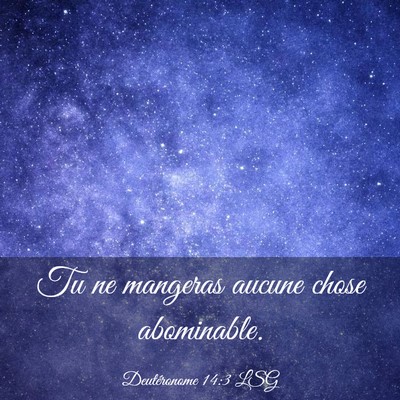 Picture 03 - Deutéronome 14:3 LSG - Tu ne mangeras aucune chose - Bible Verse Picture