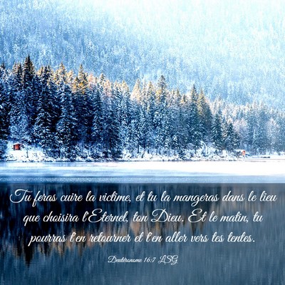 Picture 03 - Deutéronome 16:7 LSG - Tu feras cuire la victime, et tu la mangeras dans - Bible Verse Picture