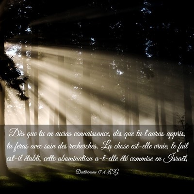 Picture 03 - Deutéronome 17:4 LSG - Dès que tu en auras connaissance, dès que tu - Bible Verse Picture