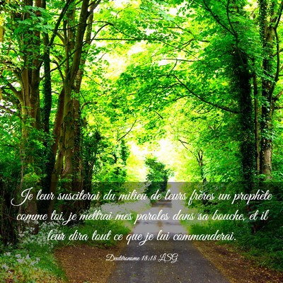 Picture 03 - Deutéronome 18:18 LSG - Je leur susciterai du milieu de leurs frères un - Bible Verse Picture