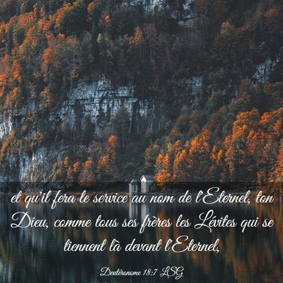 Picture 03 - Deutéronome 18:7 LSG - et qu'il fera le service au nom de l'Eternel, ton - Bible Verse Picture