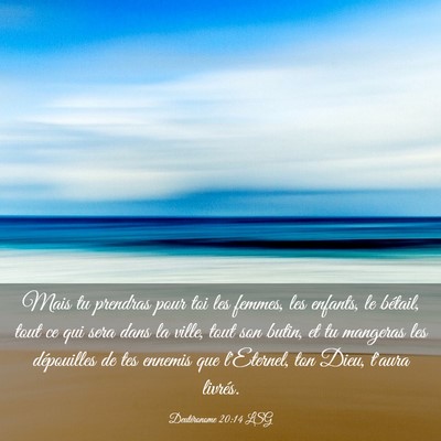 Picture 03 - Deutéronome 20:14 LSG - Mais tu prendras pour toi les femmes, les - Bible Verse Picture