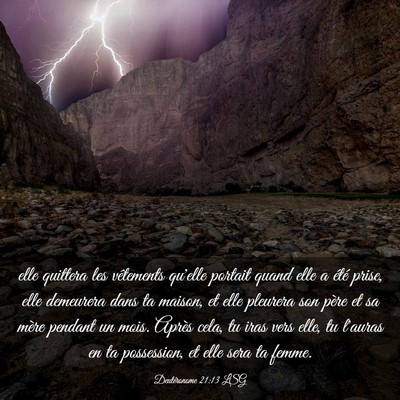 Picture 03 - Deutéronome 21:13 LSG - elle quittera les vêtements qu'elle portait - Bible Verse Picture