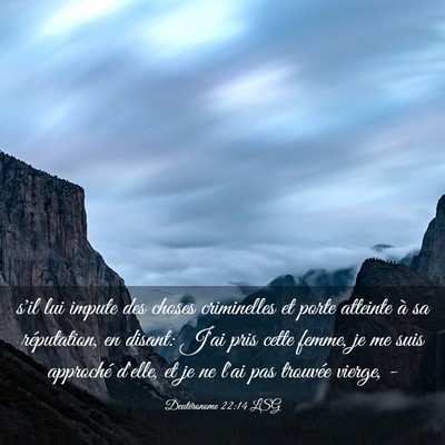 Picture 03 - Deutéronome 22:14 LSG - s'il lui impute des choses criminelles et porte - Bible Verse Picture