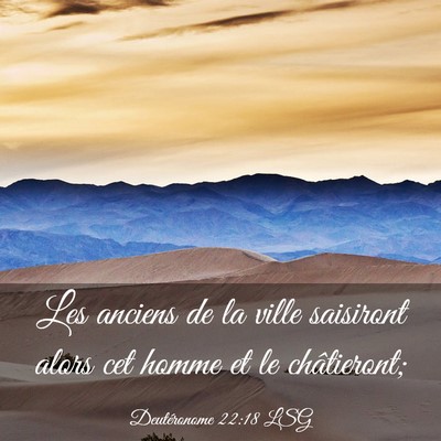 Picture 03 - Deutéronome 22:18 LSG - Les anciens de la ville saisiront alors cet homme - Bible Verse Picture