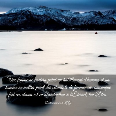 Picture 03 - Deutéronome 22:5 LSG - Une femme ne portera point un habillement - Bible Verse Picture