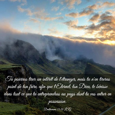 Picture 03 - Deutéronome 23:20 LSG - Tu pourras tirer un intérêt de l'étranger, - Bible Verse Picture