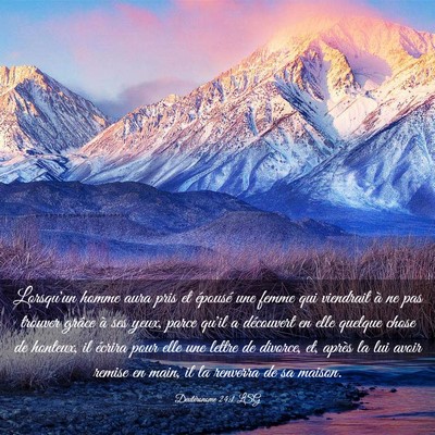 Picture 03 - Deutéronome 24:1 LSG - Lorsqu'un homme aura pris et épousé une femme - Bible Verse Picture