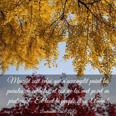 Picture 03 - Deutéronome 27:26 LSG - Maudit soit celui qui n'accomplit point les - Bible Verse Picture