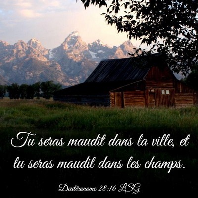 Picture 03 - Deutéronome 28:16 LSG - Tu seras maudit dans la ville, et tu seras maudit - Bible Verse Picture