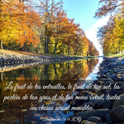 Picture 03 - Deutéronome 28:18 LSG - Le fruit de tes entrailles, le fruit de ton sol, - Bible Verse Picture