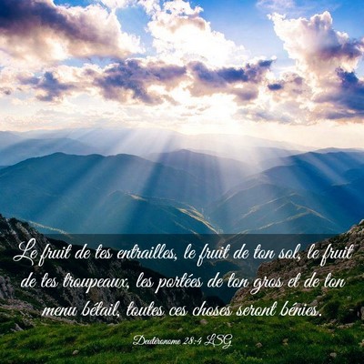 Picture 03 - Deutéronome 28:4 LSG - Le fruit de tes entrailles, le fruit de ton sol, - Bible Verse Picture
