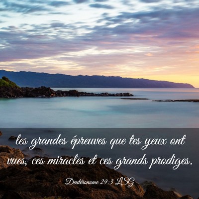 Picture 03 - Deutéronome 29:3 LSG - les grandes épreuves que tes yeux ont vues, ces - Bible Verse Picture