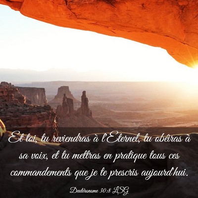Picture 03 - Deutéronome 30:8 LSG - Et toi, tu reviendras à l'Eternel, tu obéiras - Bible Verse Picture