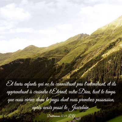 Picture 03 - Deutéronome 31:13 LSG - Et leurs enfants qui ne la connaîtront pas - Bible Verse Picture