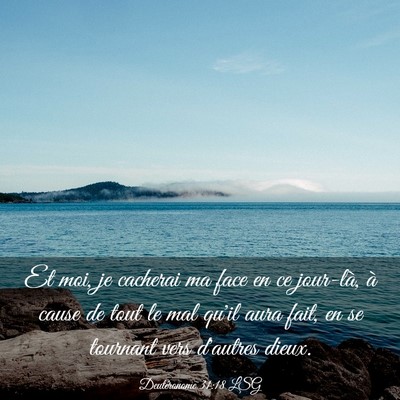 Picture 03 - Deutéronome 31:18 LSG - Et moi, je cacherai ma face en ce jour-là, à - Bible Verse Picture