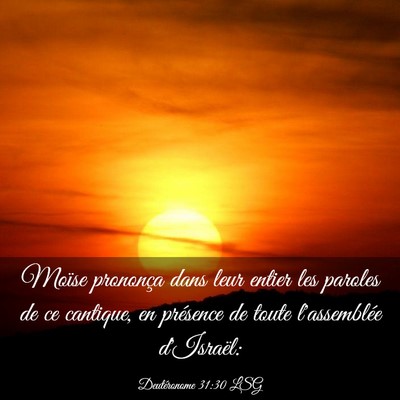 Picture 03 - Deutéronome 31:30 LSG - Moïse prononça dans leur entier les paroles de - Bible Verse Picture