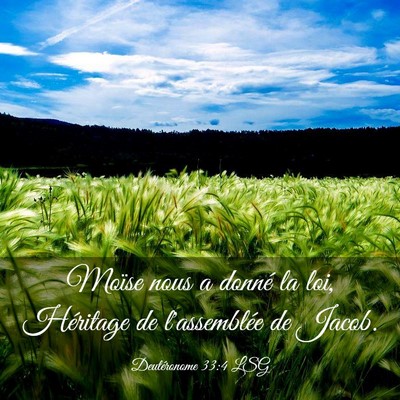 Picture 03 - Deutéronome 33:4 LSG - Moïse nous a donné la loi, Héritage de - Bible Verse Picture