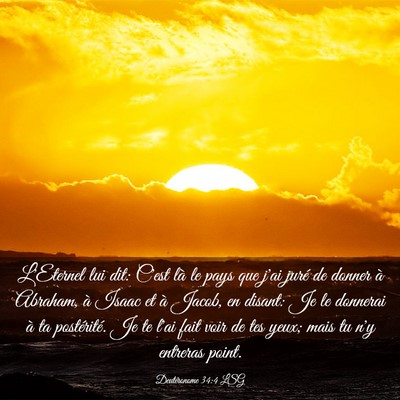 Picture 03 - Deutéronome 34:4 LSG - L'Eternel lui dit: C'est là le pays que j'ai - Bible Verse Picture