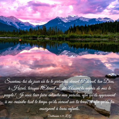 Picture 03 - Deutéronome 4:10 LSG - Souviens-toi du jour où tu te présentas devant - Bible Verse Picture