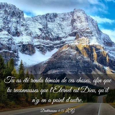 Picture 03 - Deutéronome 4:35 LSG - Tu as été rendu témoin de ces choses, afin que - Bible Verse Picture