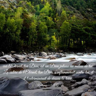 Picture 03 - Deutéronome 6:15 LSG - car l'Eternel, ton Dieu, est un Dieu jaloux au - Bible Verse Picture