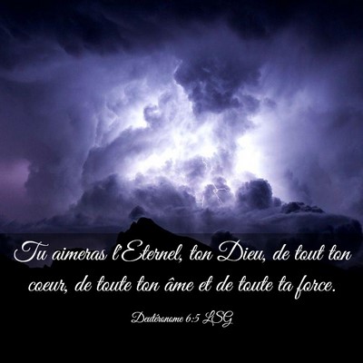 Picture 03 - Deutéronome 6:5 LSG - Tu aimeras l'Eternel, ton Dieu, de tout ton - Bible Verse Picture
