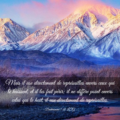 Picture 03 - Deutéronome 7:10 LSG - Mais il use directement de représailles envers - Bible Verse Picture