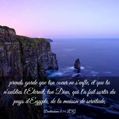 Picture 03 - Deutéronome 8:14 LSG - prends garde que ton coeur ne s'enfle, et que tu - Bible Verse Picture