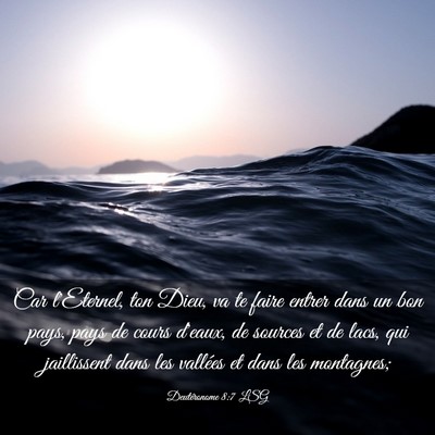 Picture 03 - Deutéronome 8:7 LSG - Car l'Eternel, ton Dieu, va te faire entrer dans - Bible Verse Picture